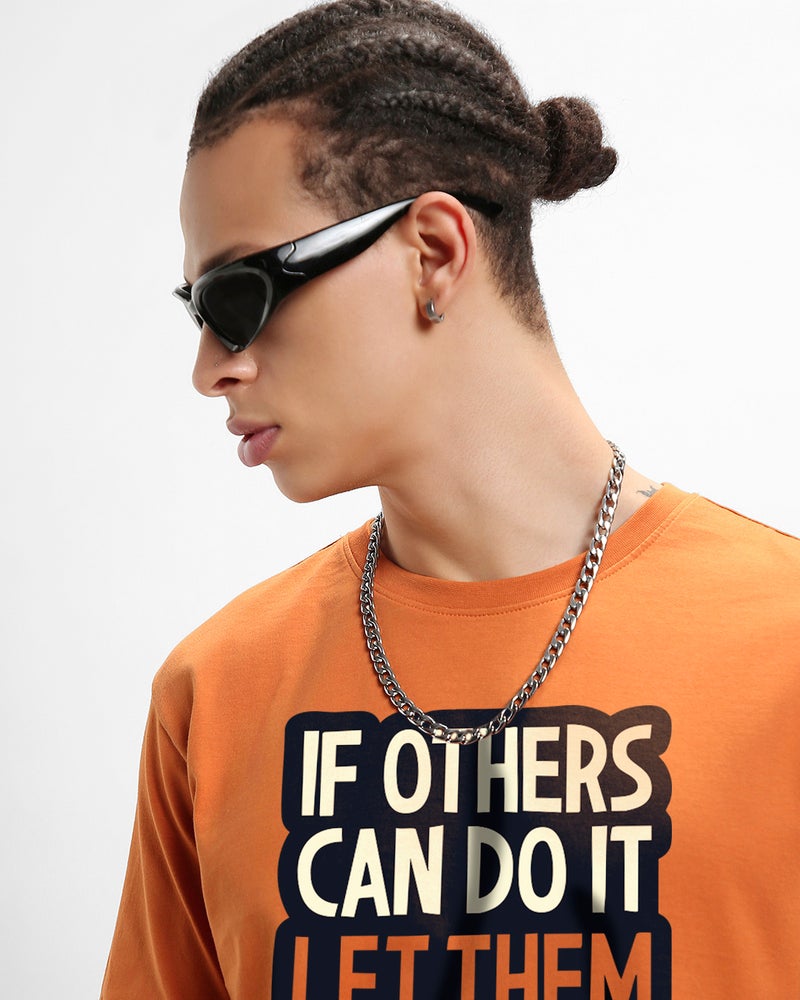 bewakoof Men's Caramel Orange If Others Typography T-shirt - Image 5